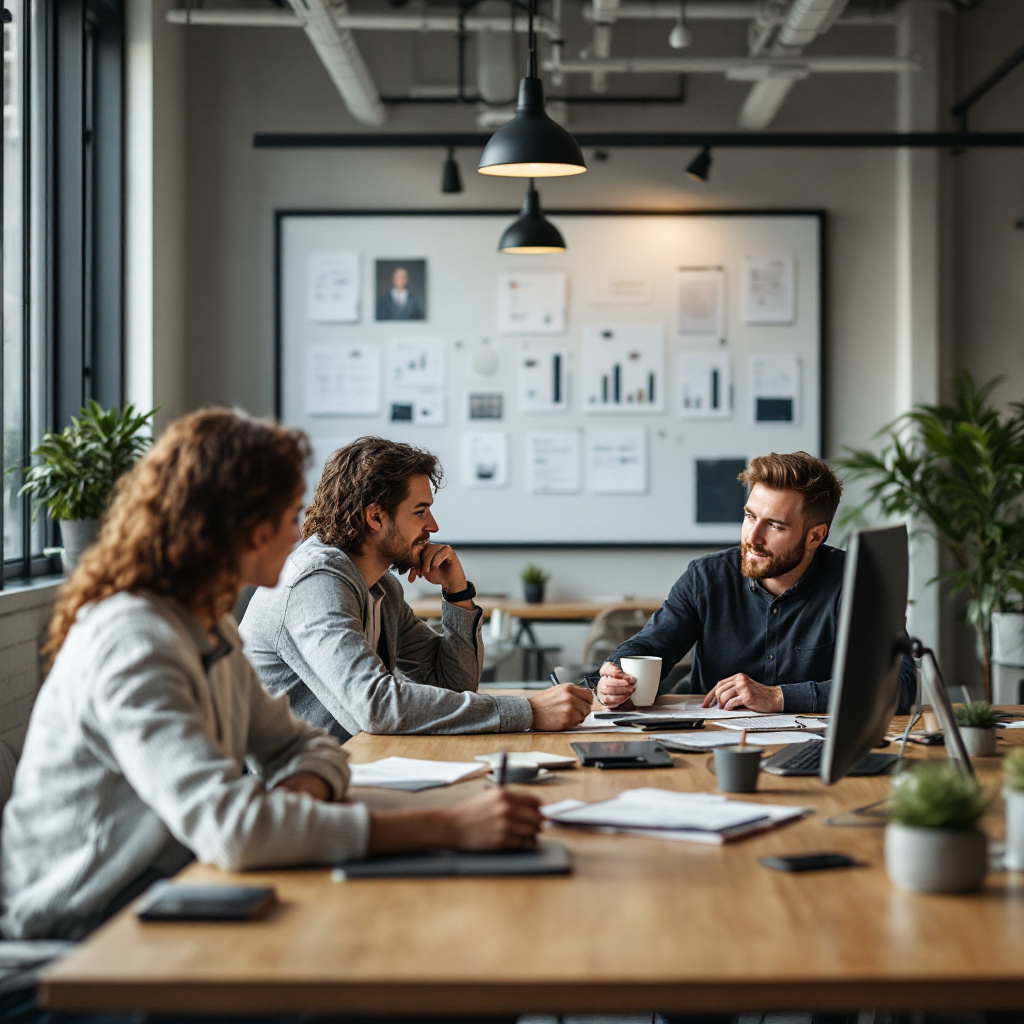 team collaborating office