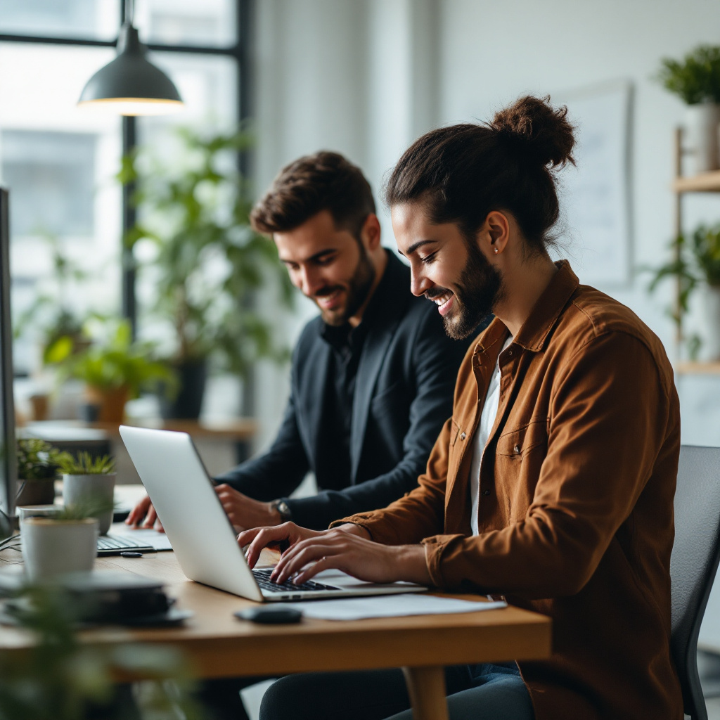 team collaborating office